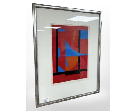 Danish School : Abstract pattern, signed lithograph, 22 cm x 32 cm.