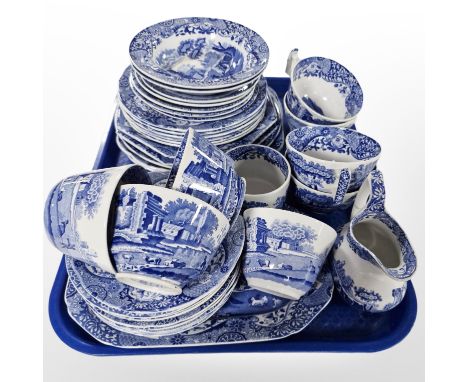 Thirty eight pieces of Copeland Spode Italian blue and white tea china 