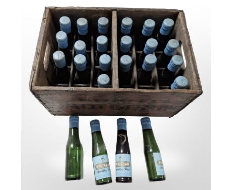 A vintage pine BabyCham crate containing twenty-four bottles of BabyCham sparkling perry
