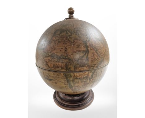 A globe drinks box, height 49 cm.