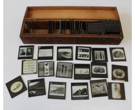 A collection of approximately seventy early 20th century magic lantern slides, subject material includes human and cell biolo