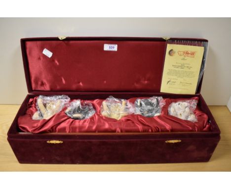 An Enesco presentation box with five Steiff bear studies, limited series, number 1026/1500.