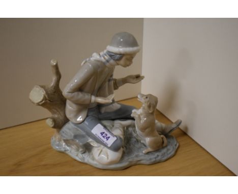 A NAO figurine, Boy with dog.