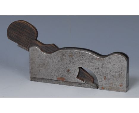 Carpentry Tools - a steel and rosewood plane, of narrow proportions, stamped K. Denham, 16.5cm long