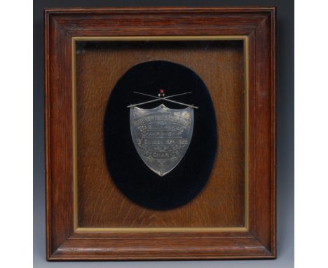 Local History - Sport - Billiards - a George V silver presentation shield, inscribed Derby Institutes Association Billiards C