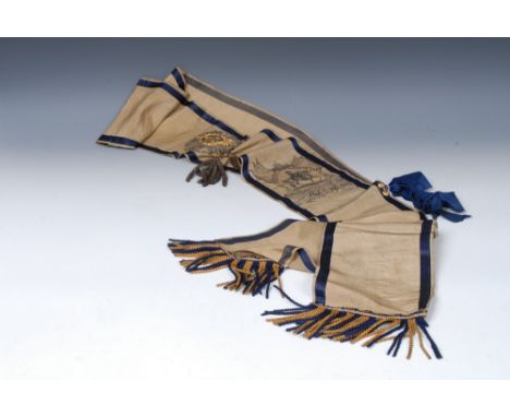 Irish Political History - The Grand Protestant Association of Loyal Orangemen - a sash and badge, 120cm long overall, 19th/ea