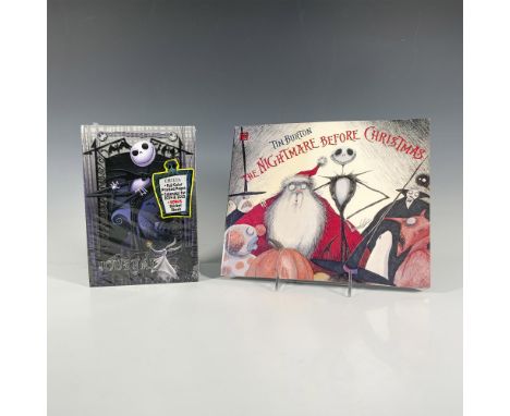A sealed journal featuring Jack Skellington and Zero on the cover, along with a children's book that tells the story of the f