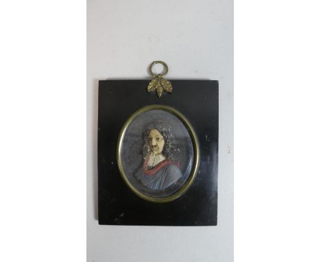 An Early 19th Century Wax Relief Portrait Depicting 17th Century Gent, Possibly Charles II, Housed in an Ebonised Fitted Fram