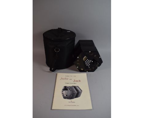 A Modern Hexagonal Concertina by the Concertina Connection, 'Jackie' by Wim Wakker with Tutor Manual and Carrying Bag 