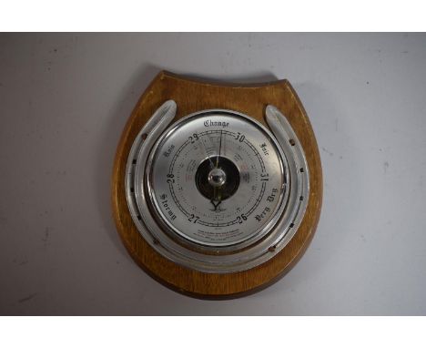 A Horse Shoe Shaped Wall Hanging Aneroid Barometer 