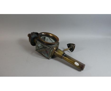A Brass Trap Lamp with Mounting Bracket, 46cm High 