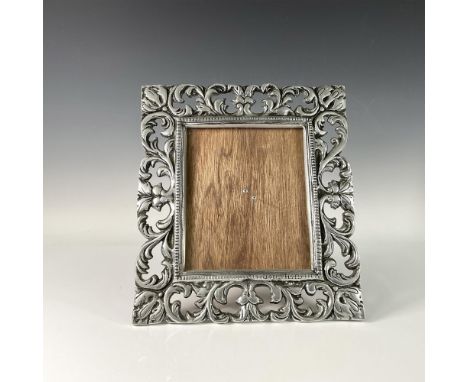 Beautiful Mexican picture table frame with glass and wood easel, featuring intricate flower vine pattern decorations. Sticker