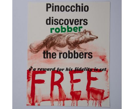An original lithograph hand-printed on Hahnemuhle paper by American artist Jim Dine. This print is from Jim Dines portfolio P