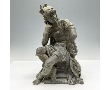 Statue is a depiction of Hermes, the Greek God - son of Zeus, is seated and clad in armor. Unmarked. Issued: 20th centuryDime
