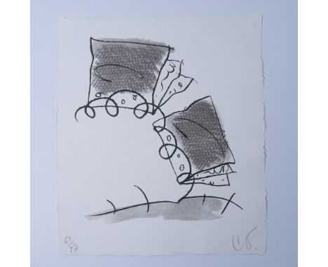 An original lithograph on St Armand special etching paper entitled Notebook Torn in Half by artist Claes Oldenberg. Published