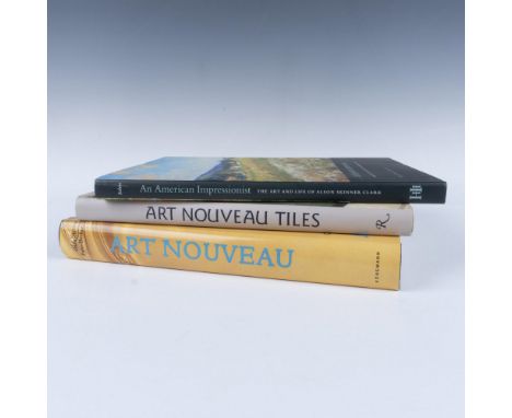 A set of 3 hardcover books including Art Nouveau Tiles by Hans Van Lemmen and Bart Verbrugge, Art Nouveau by Gabriele Fahr Be