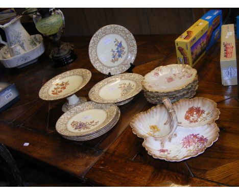 A Royal Worcester hand painted dessert service etc.