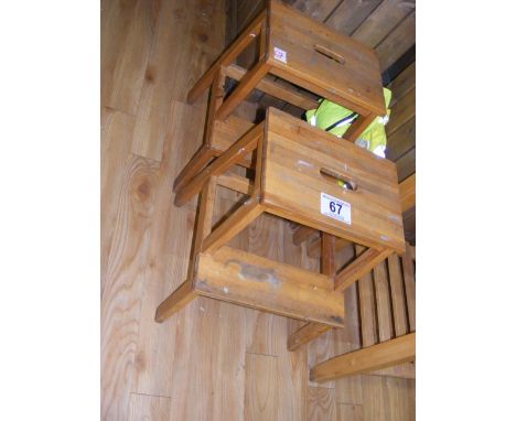 Two pine step stools
