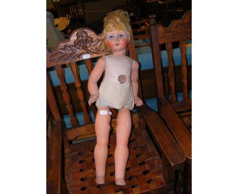 A vintage doll - height approx. 87cm