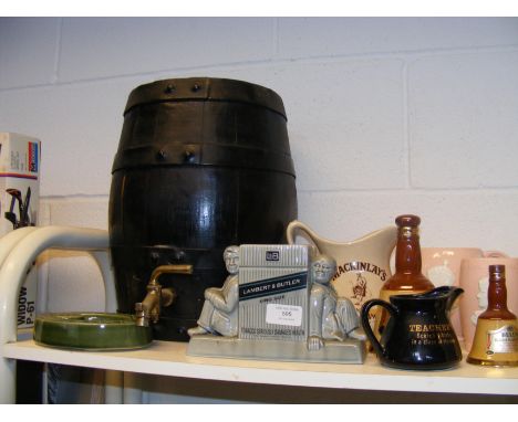 A vintage Wade Lambert & Butler advertising stand, together with assorted breweriana etc.