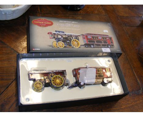 A boxed Corgi vintage glory steam engine and caravan