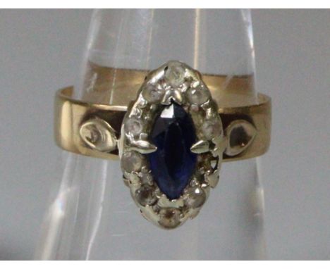9ct gold oval stone dress ring.  3.5g approx.  Size K.   (B.P. 21% + VAT) 