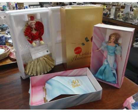 Mattel Golden Anniversary 1945-1995 Barbie doll in original box together with a limited edition Celebrating 40 Years of Dream