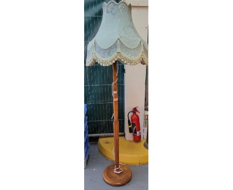 Modern pale oak standard lamp with an assortment of shades.  (B.P. 21% + VAT) 