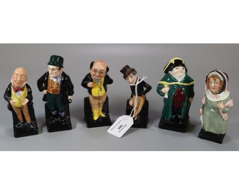 A collection of Royal Doulton Charles Dickens figures to include: 'Jingle', 'Bill Sikes', 'Pickwick', 'Mrs Bardell', 'Micawbe