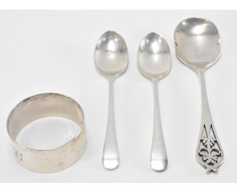 Three 20th Century silver hallmarked teaspoons to include a&nbsp;I S Greenberg &amp; Co 1928 hallmarked teaspoon, an I S Gree