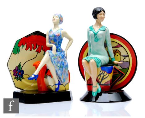 Two Kevin Francis models of Clarice Cliff comprising Tea with Clarice Cliff and Young Clarice Cliff, both modelled by Andy Mo