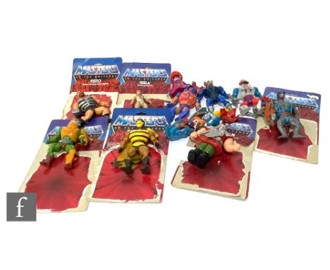 A collection of 1980s Mattel Masters of the Universe Heroic Warriors action figures, comprising Stratos with harness, wings a