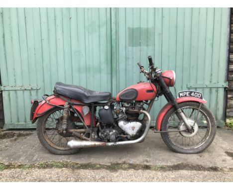 c.1948  Ariel-Triumph 500ccRegistration no. MPE 400 (See text)Frame no. None visibleEngine no. 9-5T-19718The machine's mechan