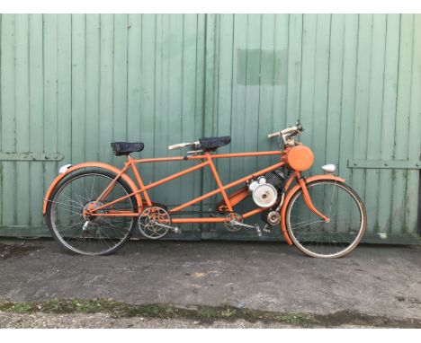 Motorised Tandem DernyRegistration no. not registeredFrame no. None visibleEngine no. None visibleThe machine's mechanical co