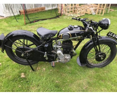 1935 Sunbeam 598cc Model 7 Lion ProjectRegistration no. LG 8747Frame no. 7B-490.1.1164Engine no. B12774The first Sunbeam moto