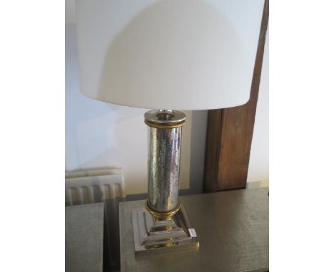 A Libra chrome table lamp and shade - Height 74cm 