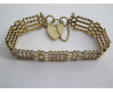 A 9ct yellow gold gate link bracelet - approx weight 16.8 grams - good condition 