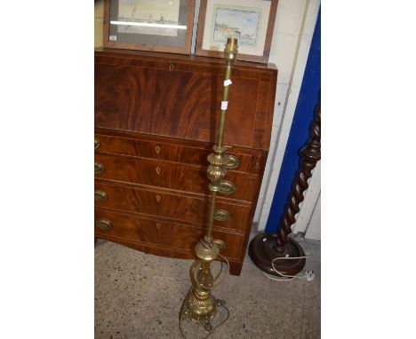 BRASS LAMP STAND, HEIGHT APPROX 117CM