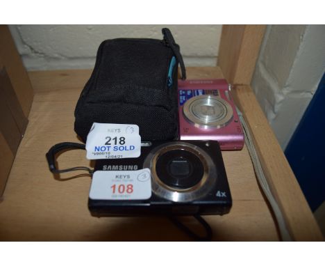 THREE CAMERAS TO INCLUDE A SAMSUNG ST66 AND A FURTHER SAMSUNG ST60 12.2 MGPXL PLUS A FURTHER NIKON COOLPIX 3100 CAMERA IN CAS
