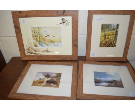 PRINTS OF GUN DOG, SHOOTING SCENE, PHEASANT ETC (4)