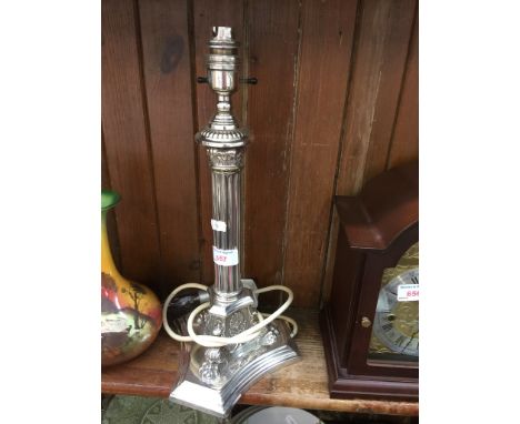 WALKER AND HALL EPNS COLUMN LAMP