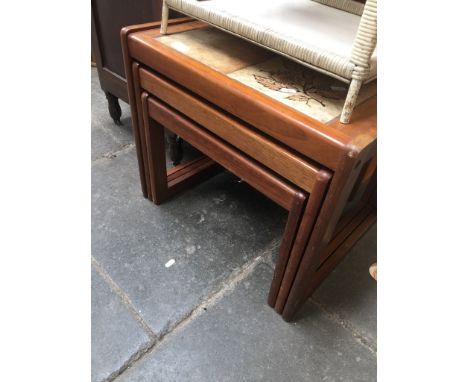 A TILE TOP NEST OF TABLES