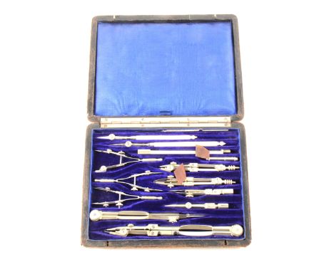 Geometry set in a leather case.