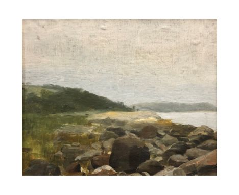 Oil Sketch, oil sketch of a coastal scene.