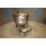 2012 Groen 150 Gallon S/S Jacketed Kettle, Model 150D, SN 75696-1-2, with Hinged Lid, 2" Threaded