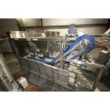 Commercial S/S Chips/Chunk Feeder Conveyor, S/N MU120310604, Job No.: 10604, with Flighted Conveyor,