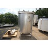 Aprox. 400 Gallon Vertical S/S Mix Tank, with Brawn Agitator Drive Motor, 3hp/1750 rpm 230/460V 3