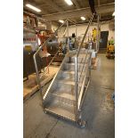 Aprox. 8 ft L x 37" W x 39" H Portable S/S Stairs with Handrail, Diamond Flooring (INV#99533) (
