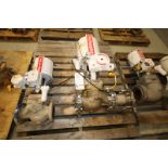 Lot of (2) Flowserve Valtek 4" & 3" Pneumatic Control Valves, (1) S/S, (1) with Logix 3200IQ Digital