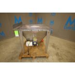 Flexicon 36" x 36" x 37" H S/S Feed Hopper with Leeson 1/2 1/3 hp Bottom Side Mixer / Drive Motor